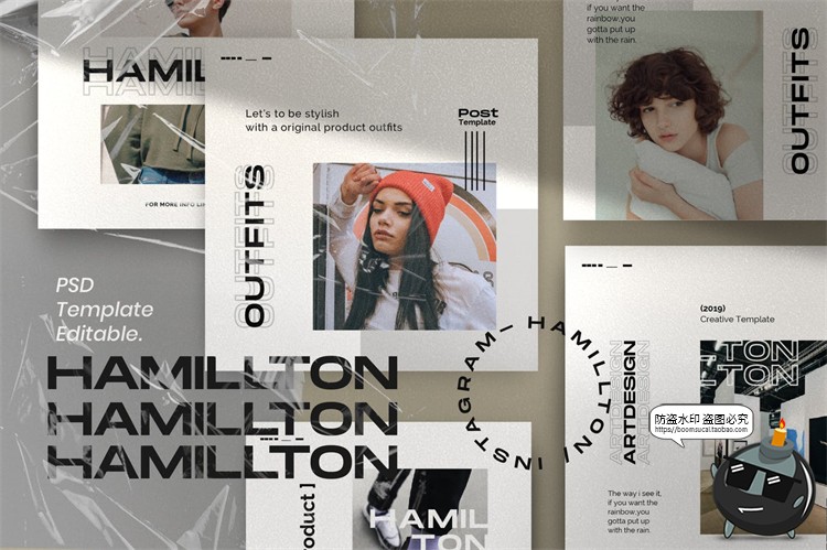 图片[1]-欧美极简简约美学宣传海报照片文案图文排版PSD模板PS素材-设计猿