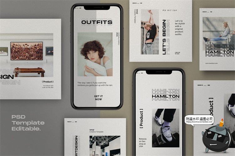 图片[3]-欧美极简简约美学宣传海报照片文案图文排版PSD模板PS素材-设计猿