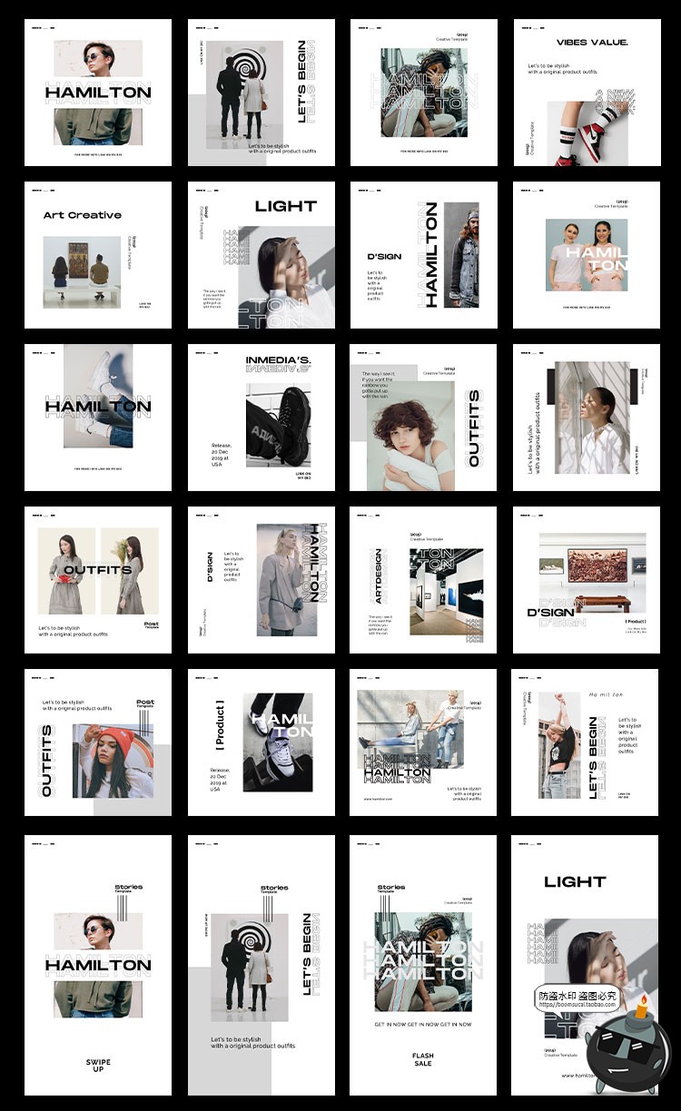 图片[6]-欧美极简简约美学宣传海报照片文案图文排版PSD模板PS素材-设计猿