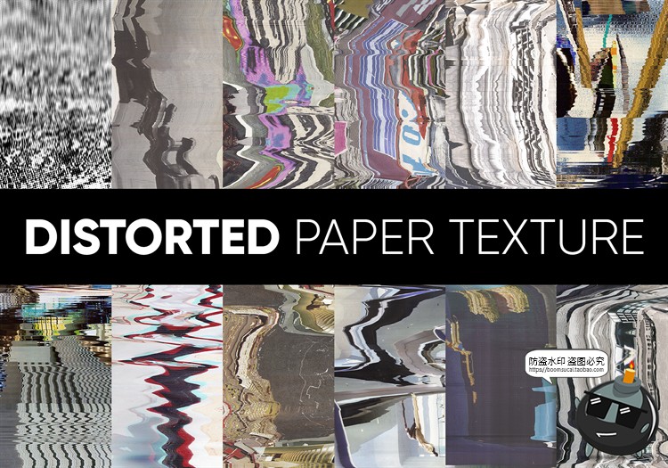 图片[2]-故障纸张艺术扭曲混乱失真杂乱迷幻抽象纹理底纹背景JPG图片素材-设计猿