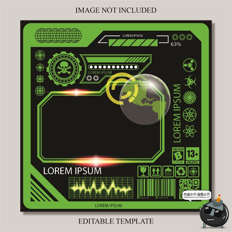 图片[4]-复古90年代赛博机能边框几何潮牌服装海报排版AI文件矢量模板素材-设计猿