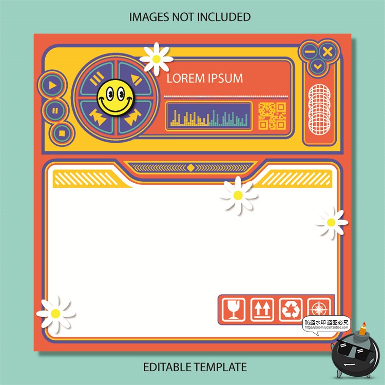 图片[7]-复古90年代赛博机能边框几何潮牌服装海报排版AI文件矢量模板素材-设计猿