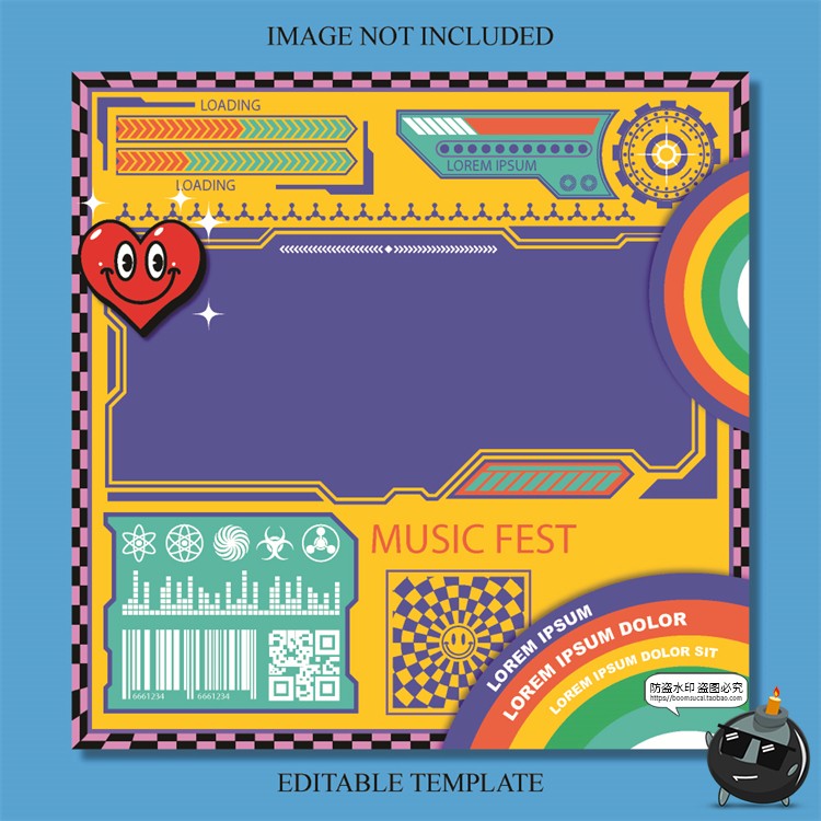 图片[8]-复古90年代赛博机能边框几何潮牌服装海报排版AI文件矢量模板素材-设计猿