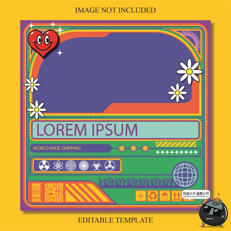 图片[11]-复古90年代赛博机能边框几何潮牌服装海报排版AI文件矢量模板素材-设计猿