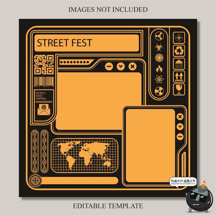 图片[13]-复古90年代赛博机能边框几何潮牌服装海报排版AI文件矢量模板素材-设计猿