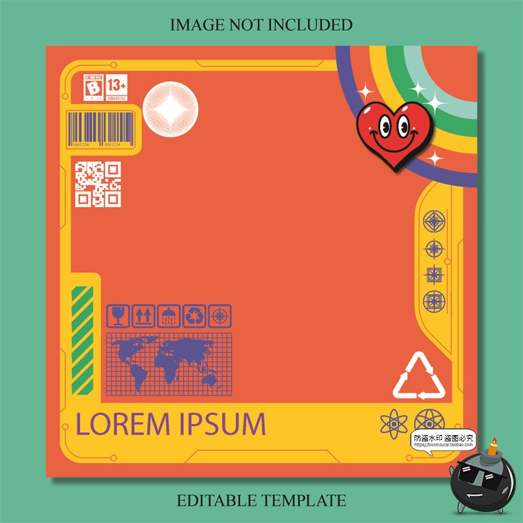 图片[14]-复古90年代赛博机能边框几何潮牌服装海报排版AI文件矢量模板素材-设计猿