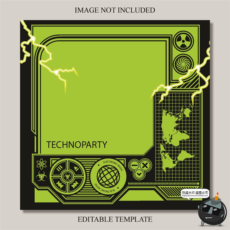 图片[17]-复古90年代赛博机能边框几何潮牌服装海报排版AI文件矢量模板素材-设计猿