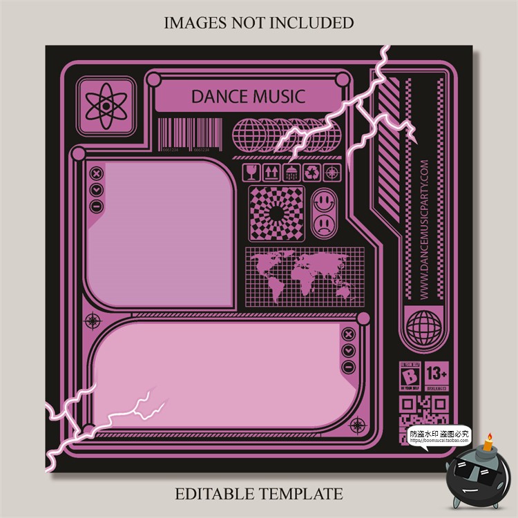 图片[18]-复古90年代赛博机能边框几何潮牌服装海报排版AI文件矢量模板素材-设计猿