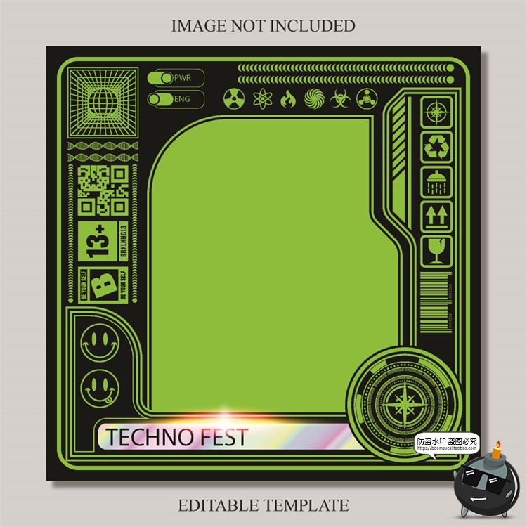 图片[19]-复古90年代赛博机能边框几何潮牌服装海报排版AI文件矢量模板素材-设计猿