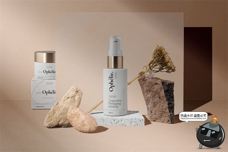 图片[9]-化妆品护肤品美妆包装盒石头名片卡片样机场景元素PSD模板PS素材-设计猿