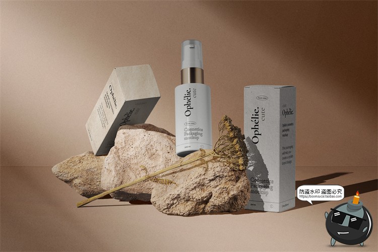 图片[10]-化妆品护肤品美妆包装盒石头名片卡片样机场景元素PSD模板PS素材-设计猿