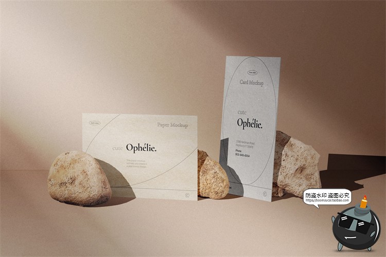图片[13]-化妆品护肤品美妆包装盒石头名片卡片样机场景元素PSD模板PS素材-设计猿