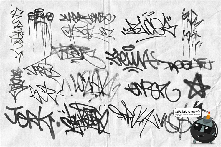 图片[4]-复古做旧艺术涂鸦喷漆喷涂街头风撕纸磨损废旧风后期PNG免抠素材-设计猿