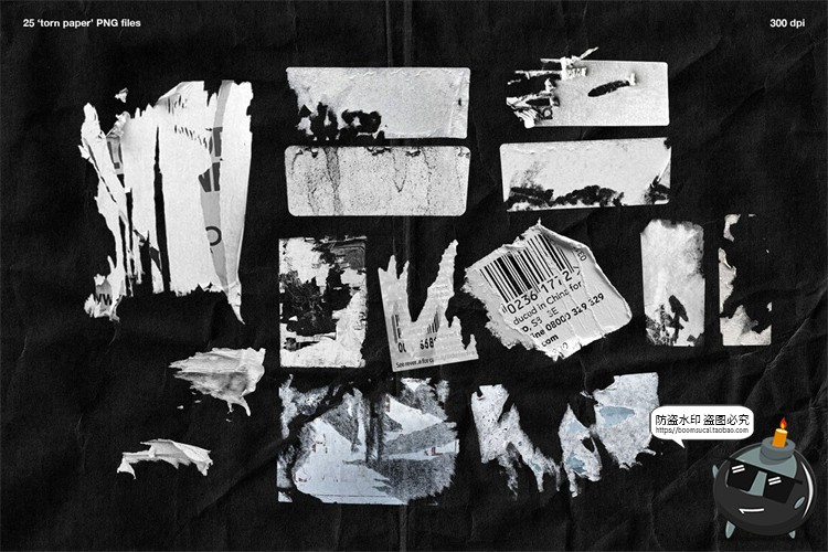 图片[7]-复古做旧艺术涂鸦喷漆喷涂街头风撕纸磨损废旧风后期PNG免抠素材-设计猿