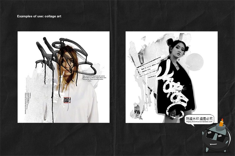 图片[13]-复古做旧艺术涂鸦喷漆喷涂街头风撕纸磨损废旧风后期PNG免抠素材-设计猿