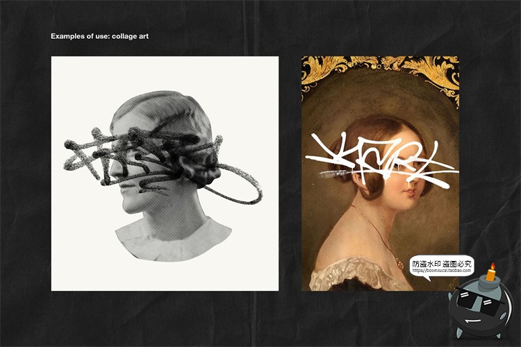 图片[14]-复古做旧艺术涂鸦喷漆喷涂街头风撕纸磨损废旧风后期PNG免抠素材-设计猿