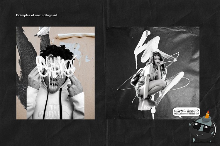 图片[15]-复古做旧艺术涂鸦喷漆喷涂街头风撕纸磨损废旧风后期PNG免抠素材-设计猿