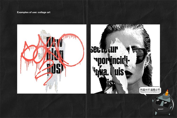 图片[17]-复古做旧艺术涂鸦喷漆喷涂街头风撕纸磨损废旧风后期PNG免抠素材-设计猿