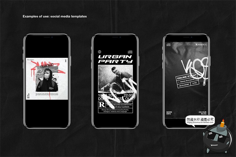 图片[19]-复古做旧艺术涂鸦喷漆喷涂街头风撕纸磨损废旧风后期PNG免抠素材-设计猿