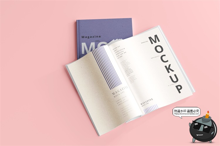 图片[4]-创意画册书籍本子杂志展开智能贴图效果图展示样机PSD模板PS素材-设计猿