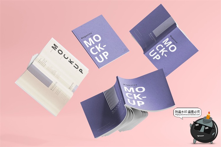 图片[10]-创意画册书籍本子杂志展开智能贴图效果图展示样机PSD模板PS素材-设计猿