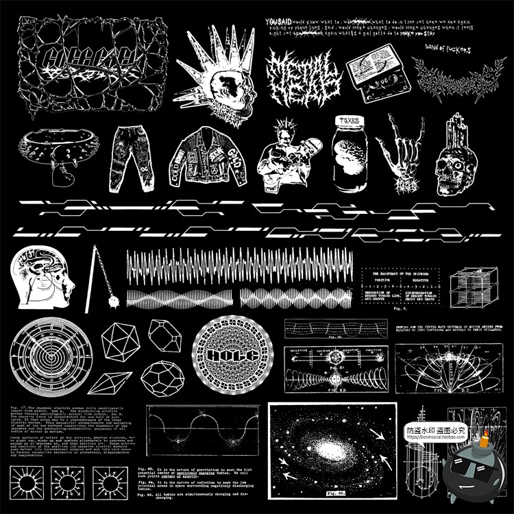 图片[2]-酸性机能重金属哥特赛博朋克小众街头电音摇滚风元素PSD分层素材-设计猿