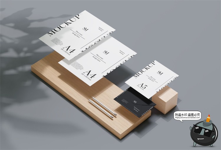 图片[14]-文创办公信函名片本子商务周边VI提案智能贴图样机PSD模板PS素材-设计猿