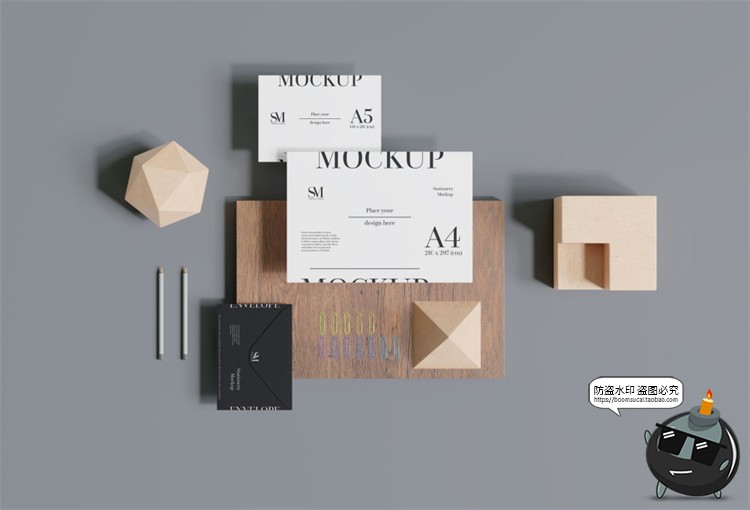 图片[15]-文创办公信函名片本子商务周边VI提案智能贴图样机PSD模板PS素材-设计猿