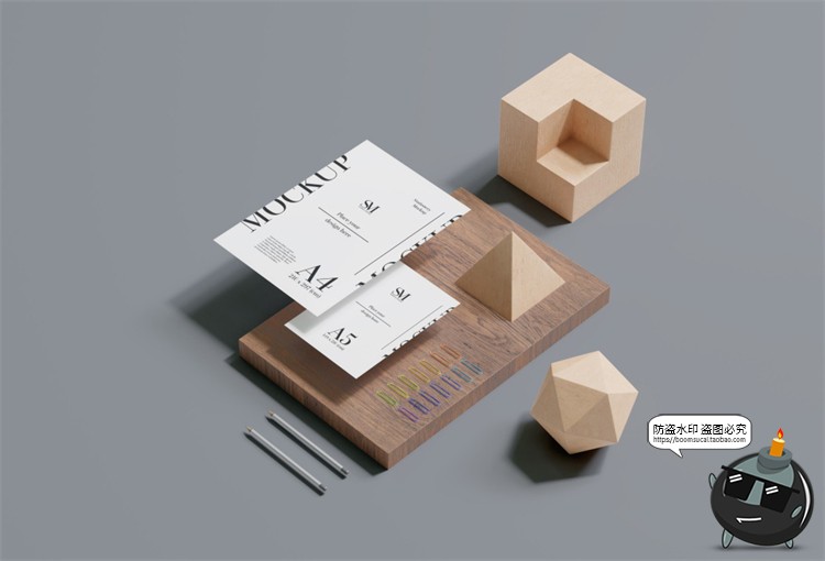 图片[18]-文创办公信函名片本子商务周边VI提案智能贴图样机PSD模板PS素材-设计猿