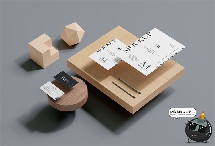 图片[19]-文创办公信函名片本子商务周边VI提案智能贴图样机PSD模板PS素材-设计猿