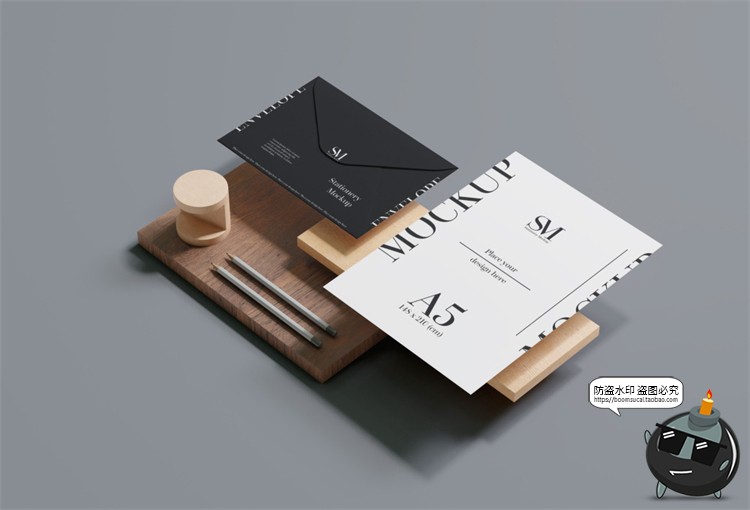 图片[20]-文创办公信函名片本子商务周边VI提案智能贴图样机PSD模板PS素材-设计猿