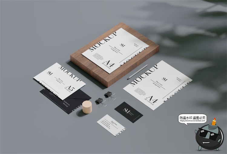 图片[21]-文创办公信函名片本子商务周边VI提案智能贴图样机PSD模板PS素材-设计猿