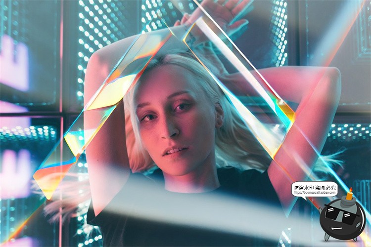 图片[5]-漏光水晶玻璃折射光效光棱镜反射照片叠加效果JPG图片后期素材-设计猿