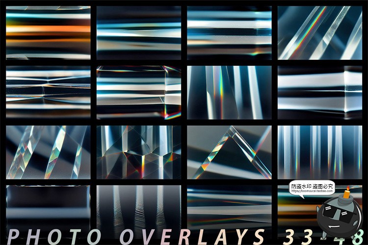 图片[9]-漏光水晶玻璃折射光效光棱镜反射照片叠加效果JPG图片后期素材-设计猿