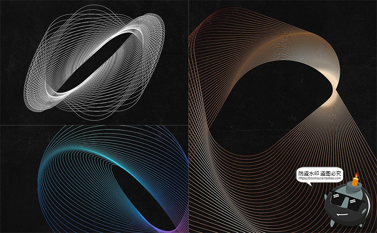 图片[8]-抽象艺术现代时尚3D网格线框线圈线条编织扭曲波浪背景底纹AI素材-设计猿