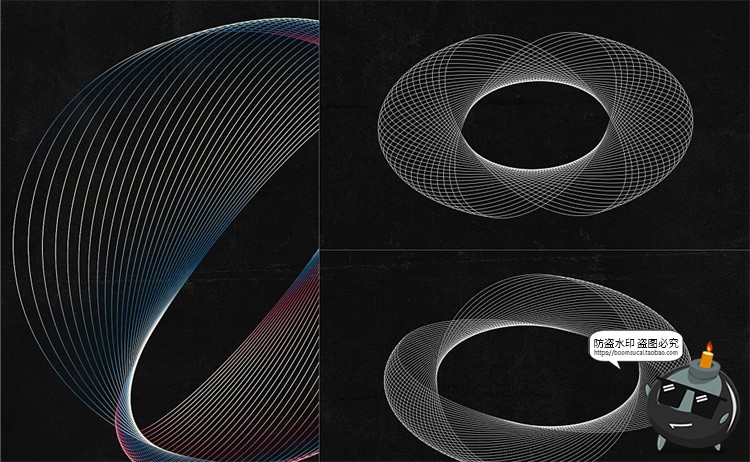 图片[9]-抽象艺术现代时尚3D网格线框线圈线条编织扭曲波浪背景底纹AI素材-设计猿