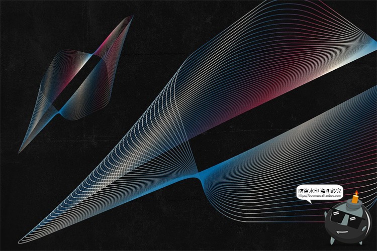 图片[10]-抽象艺术现代时尚3D网格线框线圈线条编织扭曲波浪背景底纹AI素材-设计猿