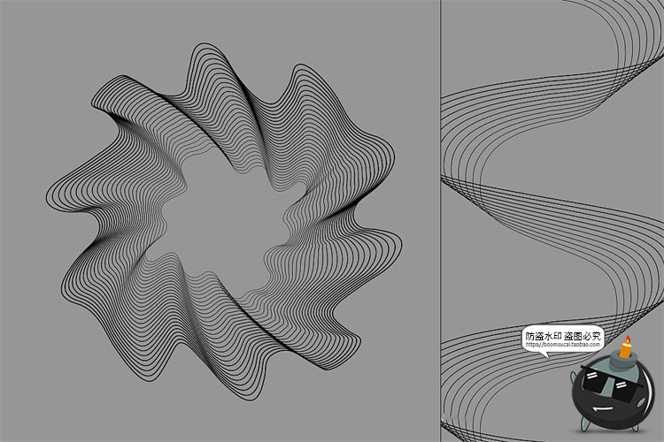 图片[3]-艺术抽象科幻线性3D网格扭曲编织几何图形背景纹理底纹ai矢量素材-设计猿