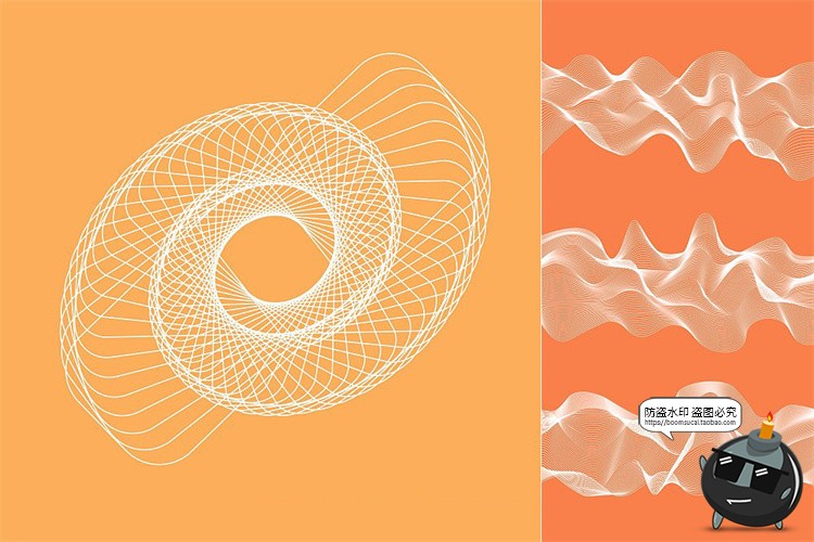 图片[8]-艺术抽象科幻线性3D网格扭曲编织几何图形背景纹理底纹ai矢量素材-设计猿