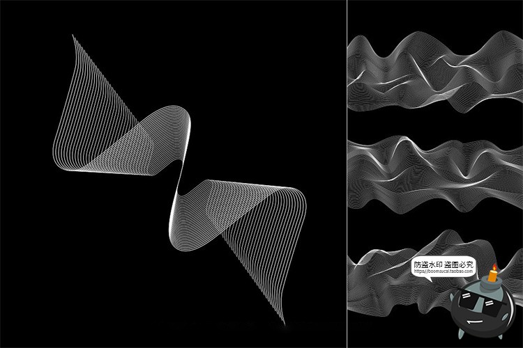 图片[10]-艺术抽象科幻线性3D网格扭曲编织几何图形背景纹理底纹ai矢量素材-设计猿