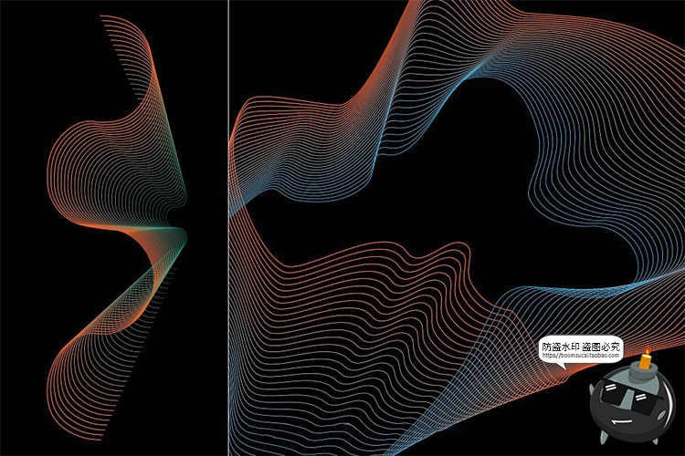 图片[12]-艺术抽象科幻线性3D网格扭曲编织几何图形背景纹理底纹ai矢量素材-设计猿