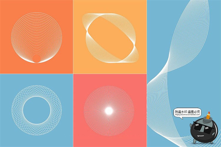 图片[13]-艺术抽象科幻线性3D网格扭曲编织几何图形背景纹理底纹ai矢量素材-设计猿