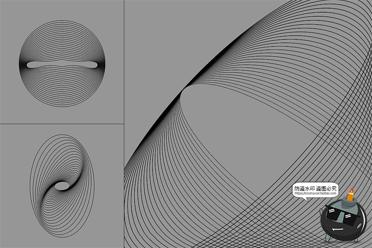 图片[14]-艺术抽象科幻线性3D网格扭曲编织几何图形背景纹理底纹ai矢量素材-设计猿