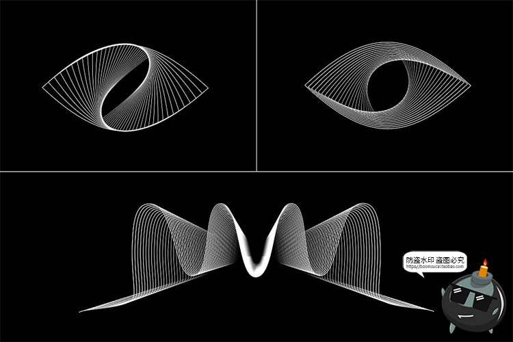 图片[15]-艺术抽象科幻线性3D网格扭曲编织几何图形背景纹理底纹ai矢量素材-设计猿