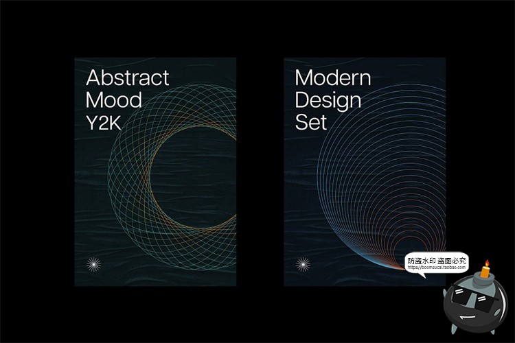 图片[16]-艺术抽象科幻线性3D网格扭曲编织几何图形背景纹理底纹ai矢量素材-设计猿