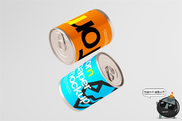 图片[5]-圆形罐装筒罐海鲜罐头密封真空压缩金属铁罐包装样机PSD模板素材-设计猿