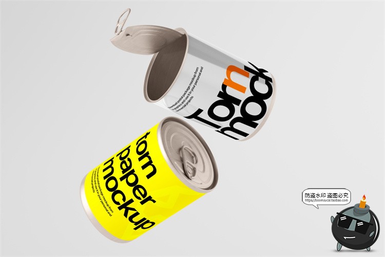 图片[6]-圆形罐装筒罐海鲜罐头密封真空压缩金属铁罐包装样机PSD模板素材-设计猿