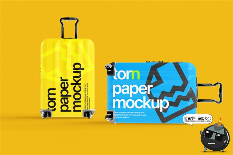 图片[2]-拉杆箱行李箱拖箱旅行箱滚轮箱包包装外观展示样机PSD模板PS素材-设计猿