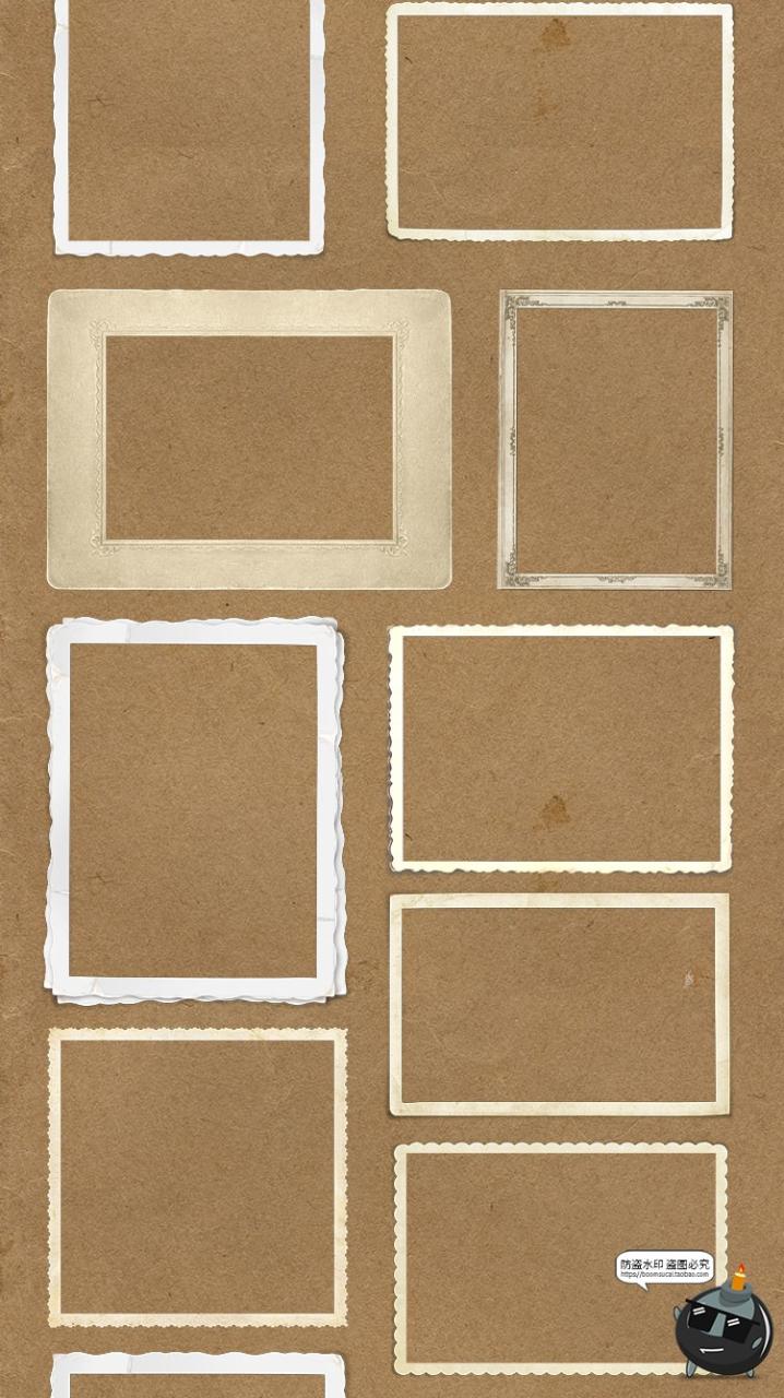 图片[2]-复古做旧纹理边框相框老照片效果透明发黄胶片外框PNG免抠PS素材-设计猿
