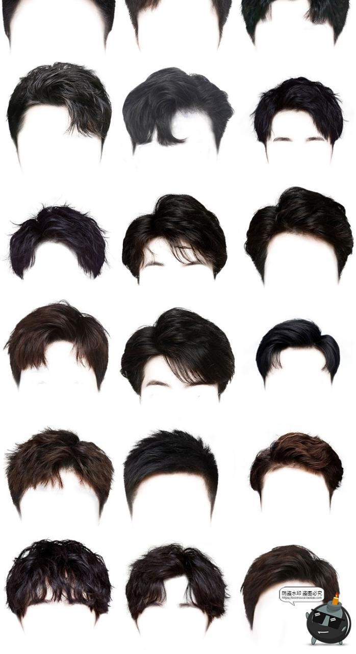 图片[10]-证件照男女发型合集韩式卷发盘发丸子头学生头发刘海后期PNG免抠PSD素材-设计猿